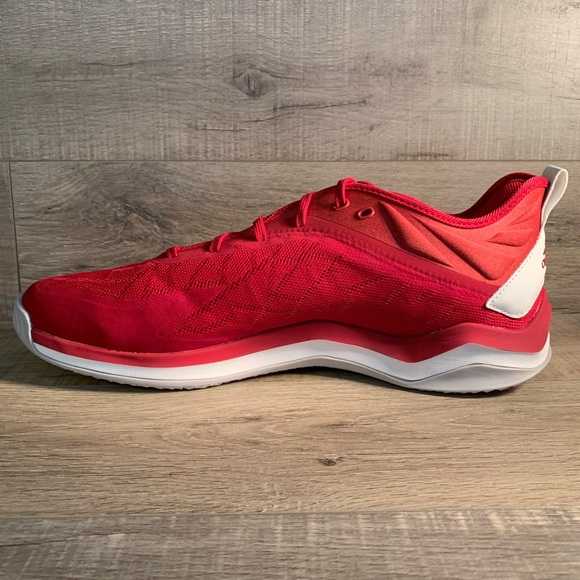 Adidas Speed Trainer 4 Baseball Shoes Red & White - Picture 3 of 5